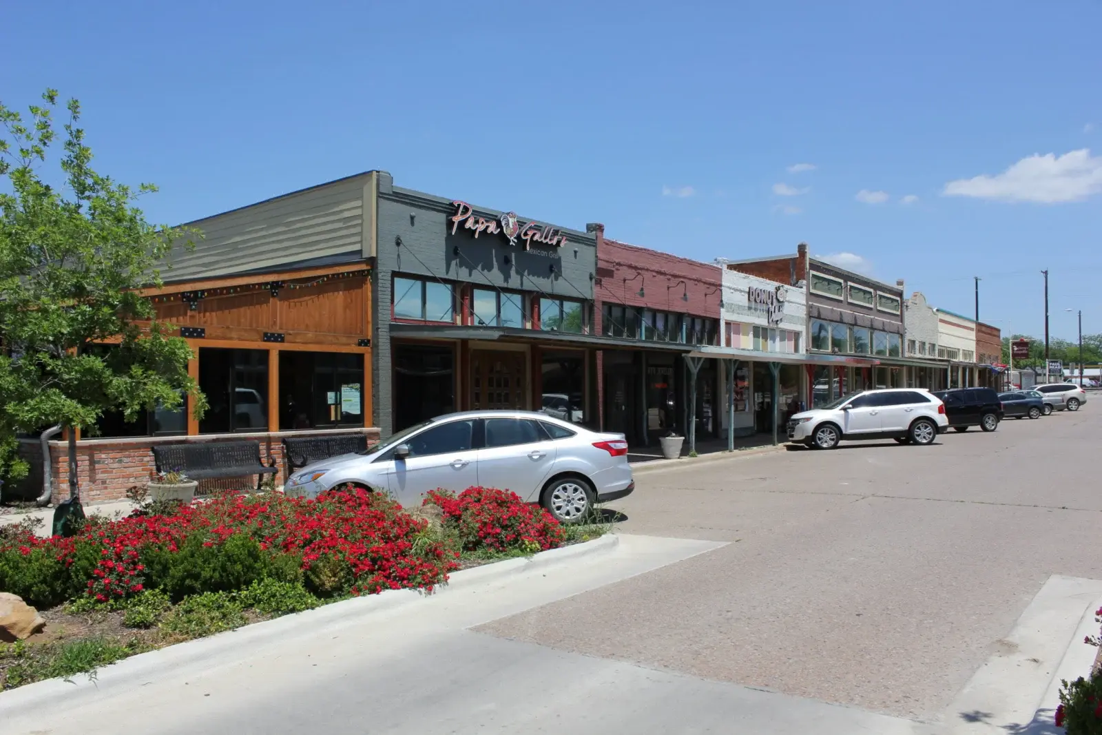 Historic storefronts in downtown Celina, Texas